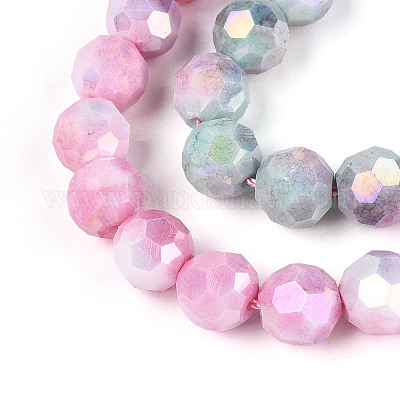 Антикоррозийные гальванические стеклянные бусины EGLA-T021-8mm-15-06-1