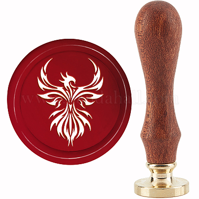 Латунная восковая печать штамп с ручкой AJEW-WH0184-0461-1