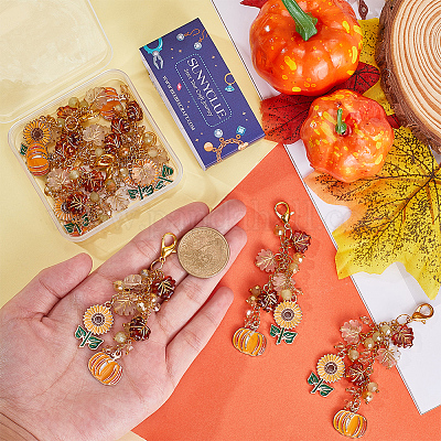 8 шт. подвесные украшения из сплава и акрила на День благодарения HJEW-SC0001-76D-1