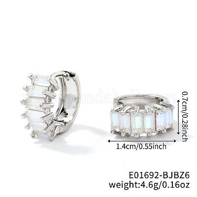 Латунные прямоугольные серьги-кольца NZ4361-5-1