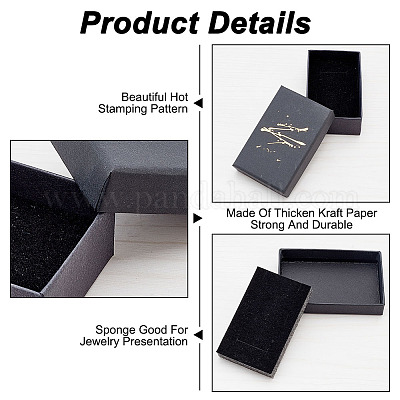 12 шт. картонные коробки для упаковки ювелирных изделий CON-HY0001-01B-1