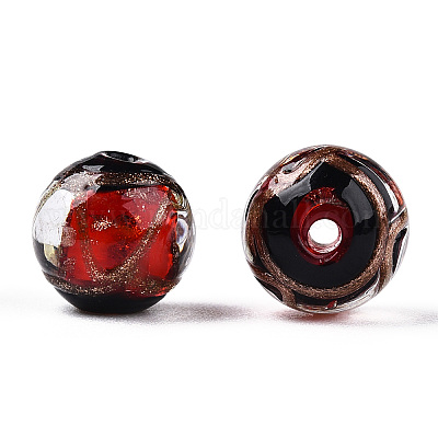 Бусины ручной работы бусины золотого песка LAMP-T019-14mm-03-1