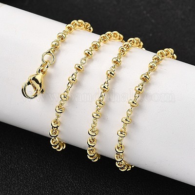 Ожерелья из латунных цепочек-ронделей NJEW-M108-05G-1