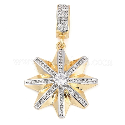 Латунные микропаве прозрачные подвески с фианитом KK-M307-02G-1