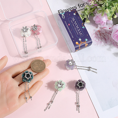 6 шт. 6-х цветные бусины из полимерной глины ручной работы со стразами CLAY-SC0001-91-1