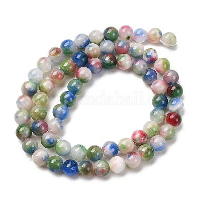 Природные персидские нефрита бисер пряди G-D434-6mm-02-01-1