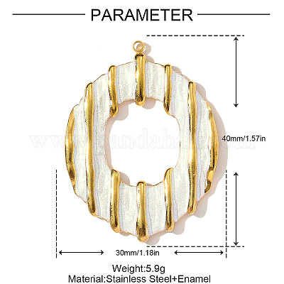 Подвески из нержавеющей стали 304 с эмалью STAS-OY002-85G-1