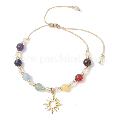 3 шт. браслеты с подвесками Chakra 304 из нержавеющей стали BJEW-JB12564-04-1