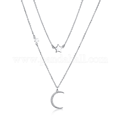 Комплект из ожерелья и кольца из стерлингового серебра со звездой и луной YV6994-1-1