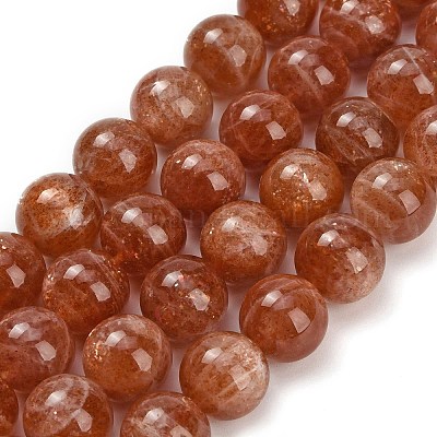 Натуральный Sunstone бисер пряди G-L631-A04-10mm-1