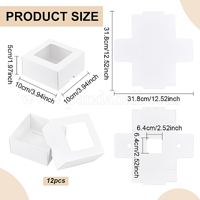 Квадратные подарочные коробки для хранения крафт-бумаги CON-WH0095-100B-01-1