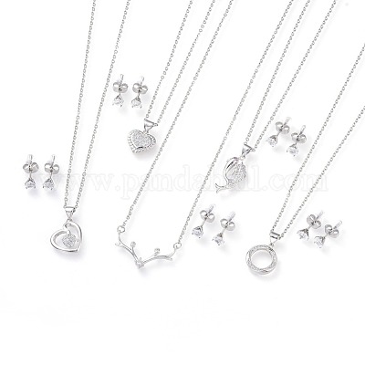 Комплекты украшений из нержавеющей стали 304 SJEW-F211-04-P-1