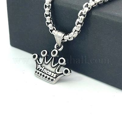 Подвеска из нержавеющей стали с короной унисекс панк винтажные ожерелья TD5601-1