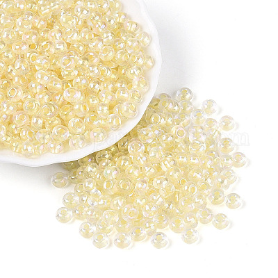 Внутри цветные прозрачные стеклянные бусины&nbsp;SEED-T009-01H-1