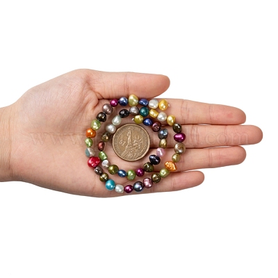 Окрашенные натуральные культивированные нити из пресноводного жемчуга X-PEAR-R012-20-1