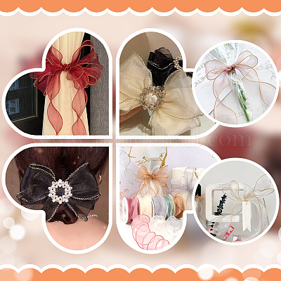 3 шт. двухцветная нейлоновая сетчатая лента для изготовления бантов ORIB-PH0001-01-1