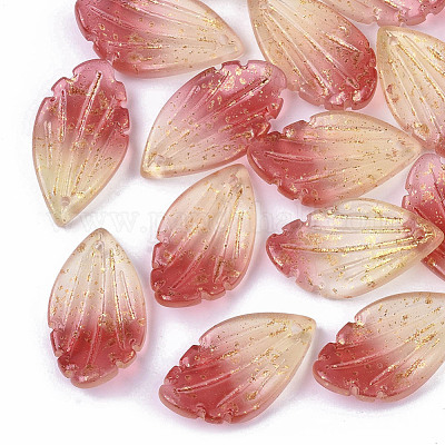 Двухцветные прозрачные стеклянные подвески GLAA-T017-03A-B03-1