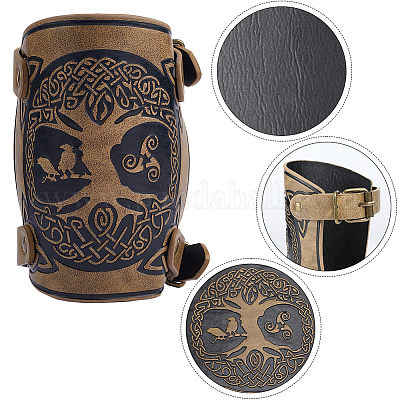 Браслет из шнура дерева жизни из искусственной кожи AJEW-WH0342-88A-1