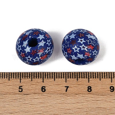 Тема Дня независимости деревянные европейские бусы WOOD-Z005-01C-02-1