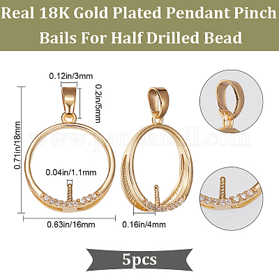 5 шт. латунные подвески-гвоздики с микропаве из прозрачного кубического циркония KK-BBC0008-79-1