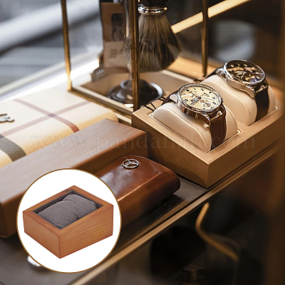 Подставки для часов с прямоугольным деревянным браслетом ODIS-WH0030-38-1