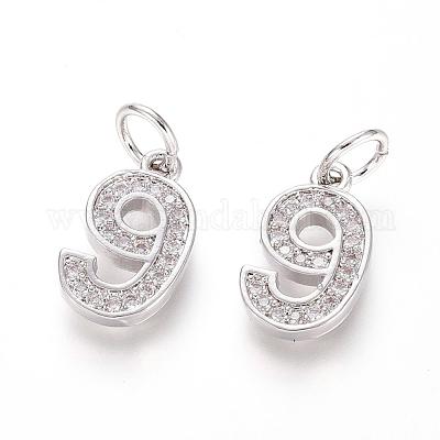 Латунные микропаве прозрачные кубические циркониевые подвески ZIRC-L092-09-P-1