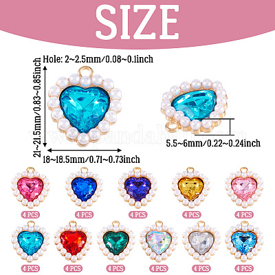 44шт 11 цвета подвески из сплава со стразами ALRI-TA0001-27-1