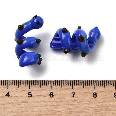 Эмалевые бусины ручной работы в технике лэмпворк LAMP-K039-35F-1