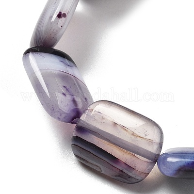 Натуральные полосатые агатовые бусы G-K392-B11-13x18mm-1