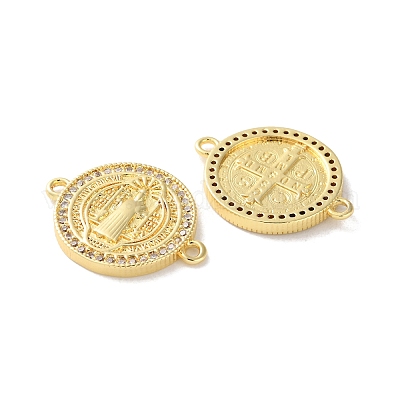 Стойка покрытие латунь кубический цирконий святой бенедикт соединительный шарм KK-C084-01G-G-1