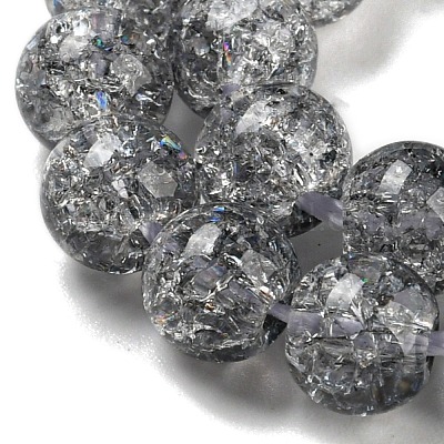 Окрашенного распылением треск стеклянные бусы нити DGLA-C002-6mm-02-1