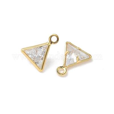 Треугольные подвески из латуни с микропаве из кубических цирконий KK-Z136-29G-01-1