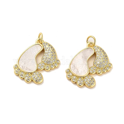 Латунные микропаве прозрачные подвески с фианитом KK-K365-20G-1