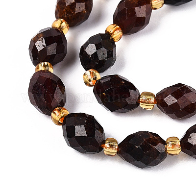 Натуральный оранжевый гранатовый бисер пряди G-N342-53-8x6-05-1