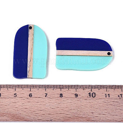 Кулоны из непрозрачной смолы и дерева RESI-T057-65A-1