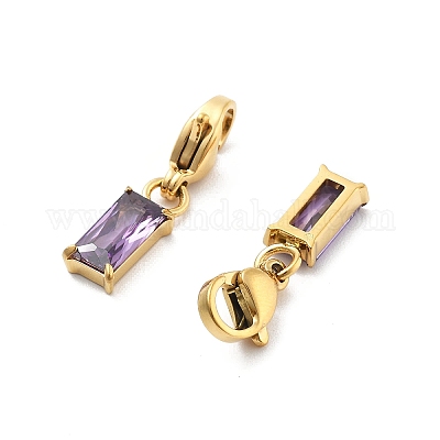 Прямоугольная подвеска из нержавеющей стали 304 со стразами STAS-L283-49G-1