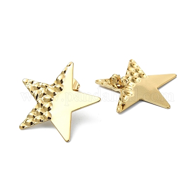 Серьги-гвоздики из нержавеющей стали 201 с ионным покрытием (IP) EJEW-K270-25G-1