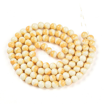 Выпечка окрашенные стеклянные бусины пряди X1-DGLA-N012-8mm-03-1