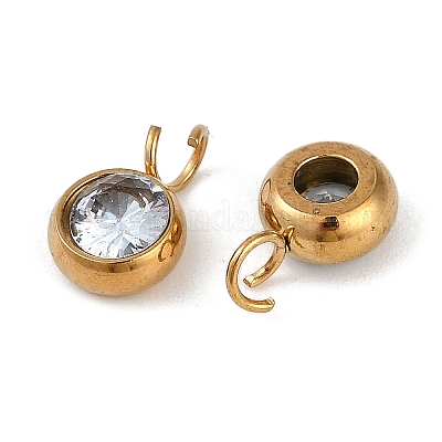 Ионное покрытие (ip) 304 нержавеющая сталь микропаве кубический цирконий подвески STAS-Z094-02G-10-1