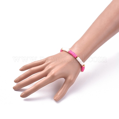 Браслеты из бисера хеши из полимерной глины ручной работы BJEW-JB05091-02-1