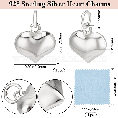 3 шт. 925 подвески из стерлингового серебра STER-BBC0007-91-1