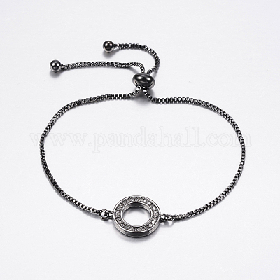 Регулируемые латунные браслеты из микропаве из циркония и боло BJEW-F302-17-1