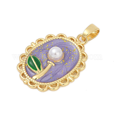 Латунь эмаль подвески KK-U068-11A-02G-1