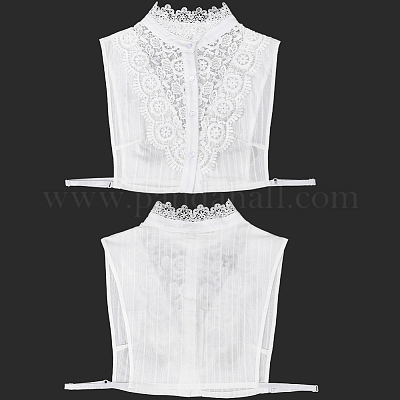 Съемная хлопковая рубашка женская накладной воротник AJEW-WH20054-049B-1