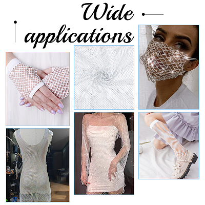 Сетчатая ткань со стразами&nbsp;SENE-WH0003-53-1