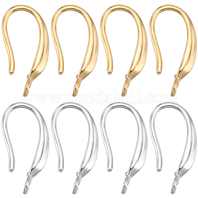 28 шт. 2-цветная стойка с покрытием из экологически чистой латуни для сережек-крючков KK-BBC0010-17-1