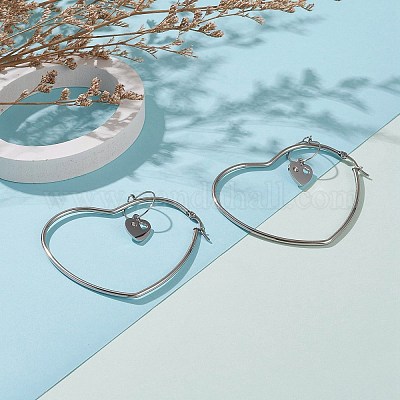 Крюк из нержавеющей стали серьги EJEW-JE04453-03-1