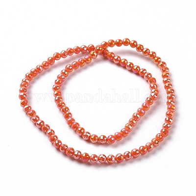 Гальванизировать непрозрачные сплошной цвет стеклянные бусы пряди GLAA-E036-11A-1