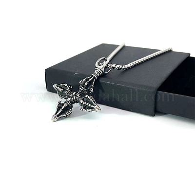 Крест из нержавеющей стали винтажные панк-ожерелья для мужчин CD2229-1