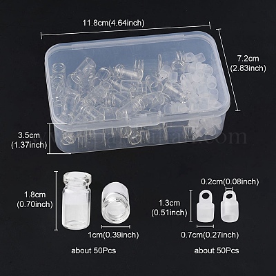 50шт стеклянная бутылка кулон украшение CON-YW0001-34-1